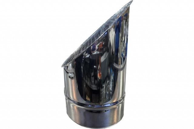 Косой или скошенный участок воздуховода круглого сечения с сеткой Ф100-150-45  Рулон оц.(08ПС)0.50 [Сетка сварная/-]